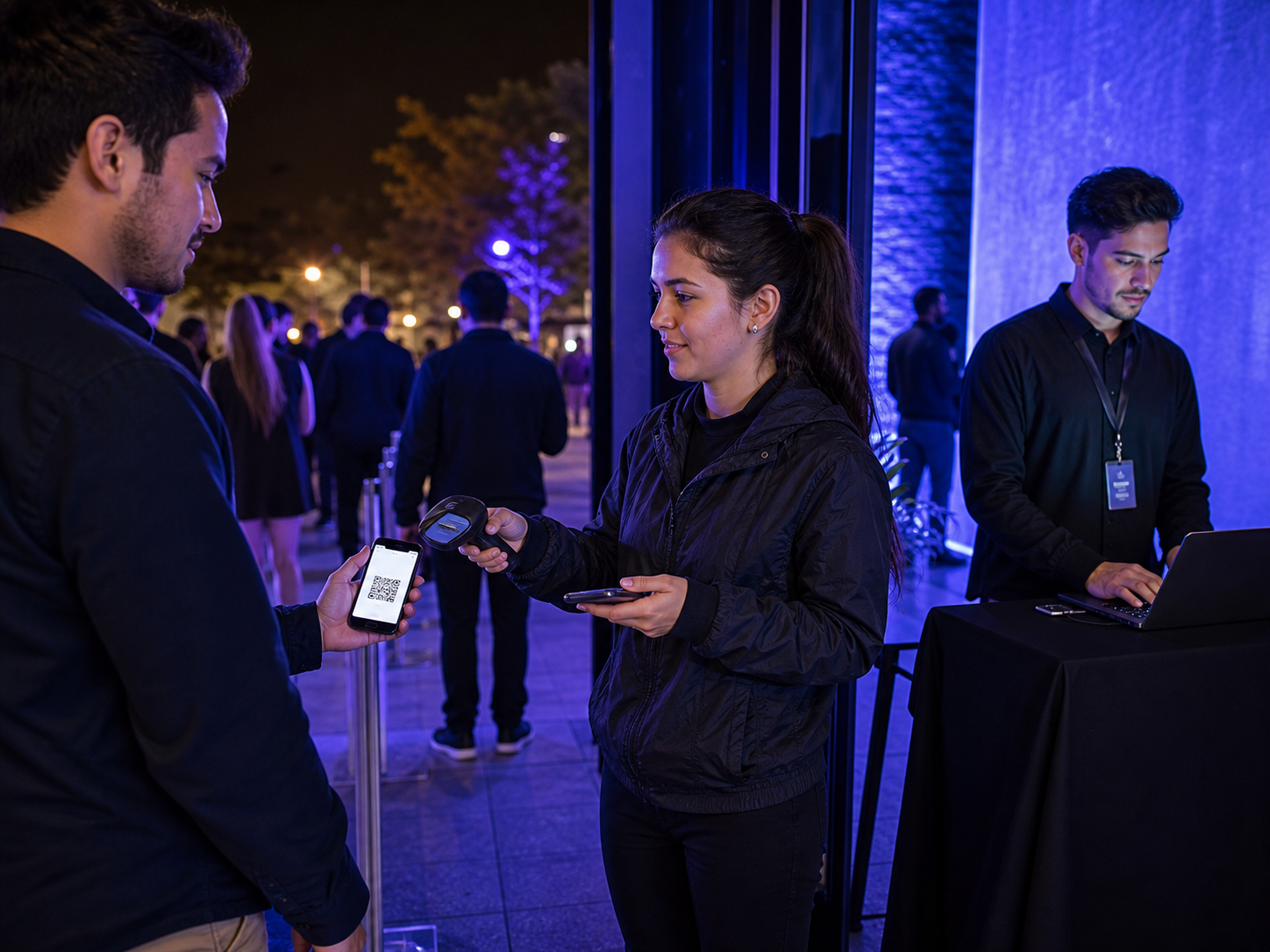 Control de puerta con QR en un evento